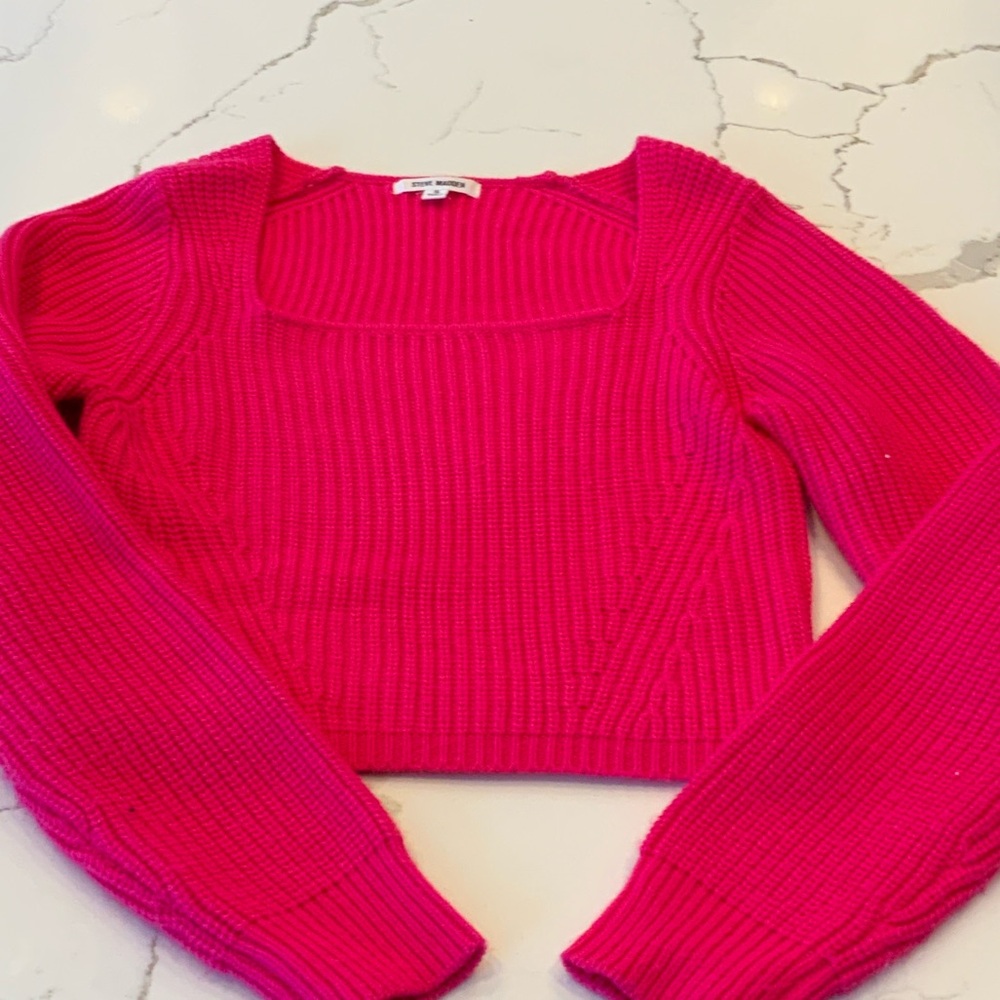 Steve Madden Fuchsia Crew Neck Sweater